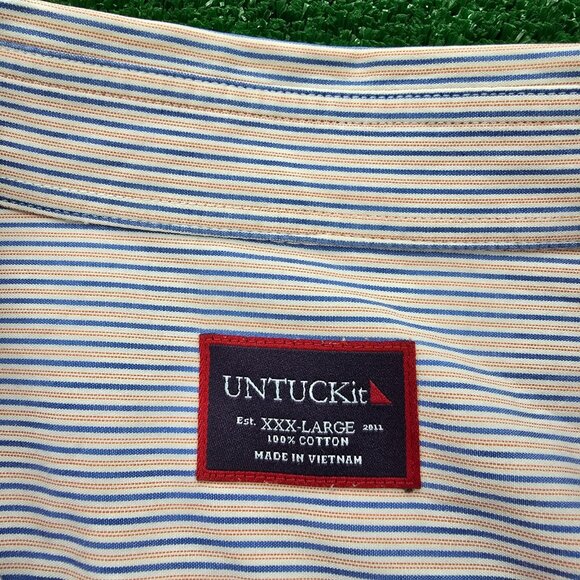 Untuckit Shirt Mens 3XL Striped‎ Button Down Long Sleeve Preppy Work Casual - Picture 8 of 9